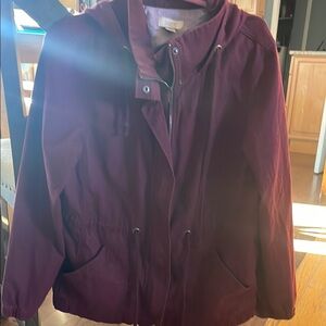 Women's Loft Burgundy Hooded Jacket